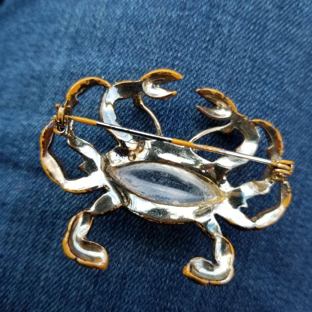 Relisted - Vintage crab brooch jelly belly unsigned Hattie Carnegie - Picture 11 of 13